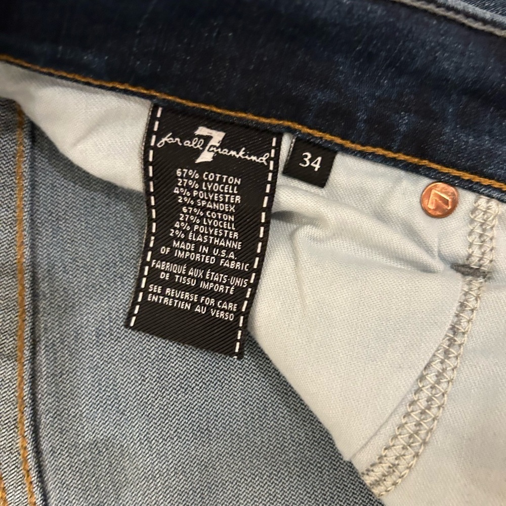 7 For All Mankind High Rise Blue Jeans - Picture 3 of 5